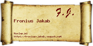 Fronius Jakab névjegykártya
